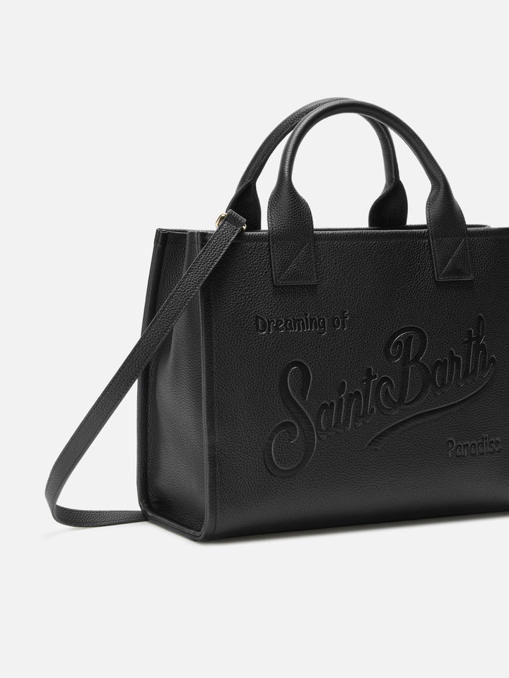 Borsa a spalla Vanity Bag Large in pelle martellata nero