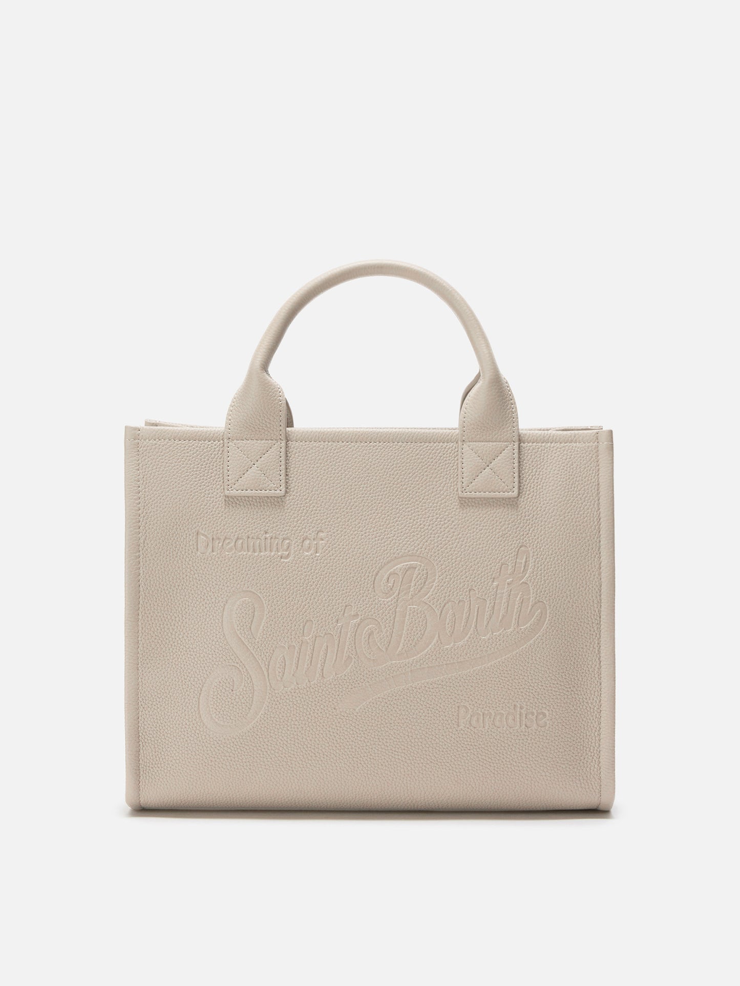 Vanity Bag Large Shoulder Bag in white hammered leather