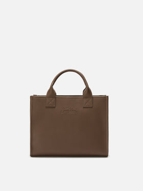Vanity Bag Large Shoulder Bag in brown hammered leather