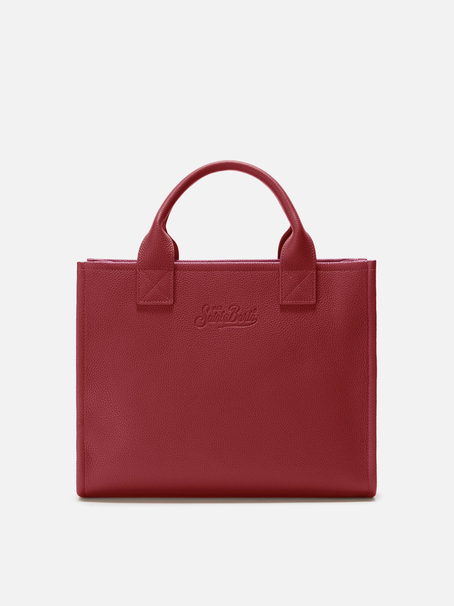 Borsa a spalla Vanity Bag Large in pelle martellata burgundy