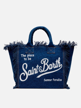 Dark denim fabric Vanity tote bag