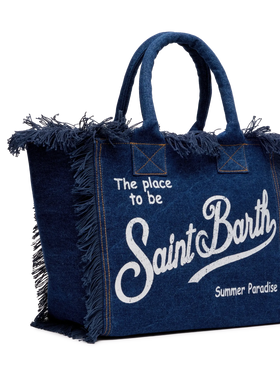 Dark denim fabric Vanity tote bag - MC2 Saint Barth