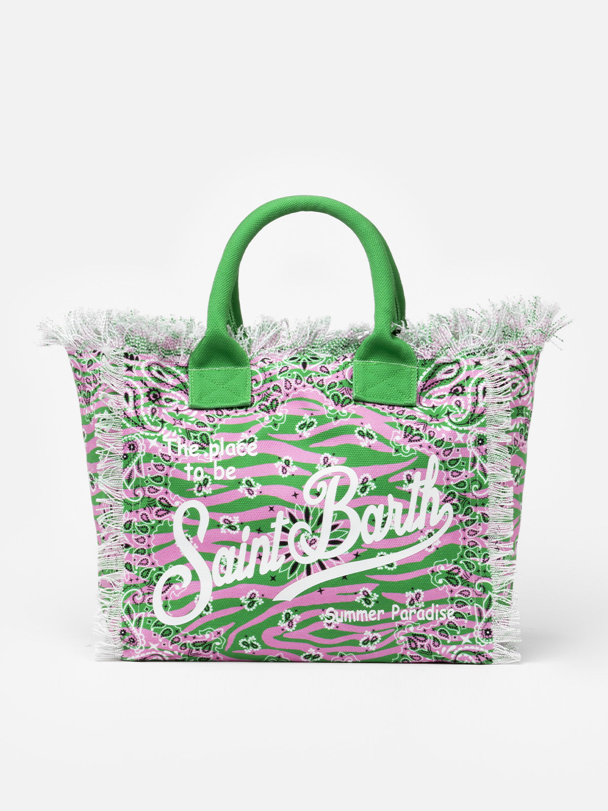 Borsa tote in tela di cotone con stampa zebrata e bandana