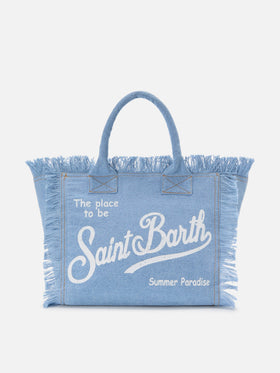 Borsa Vanity regular in denim lavaggio chiaro