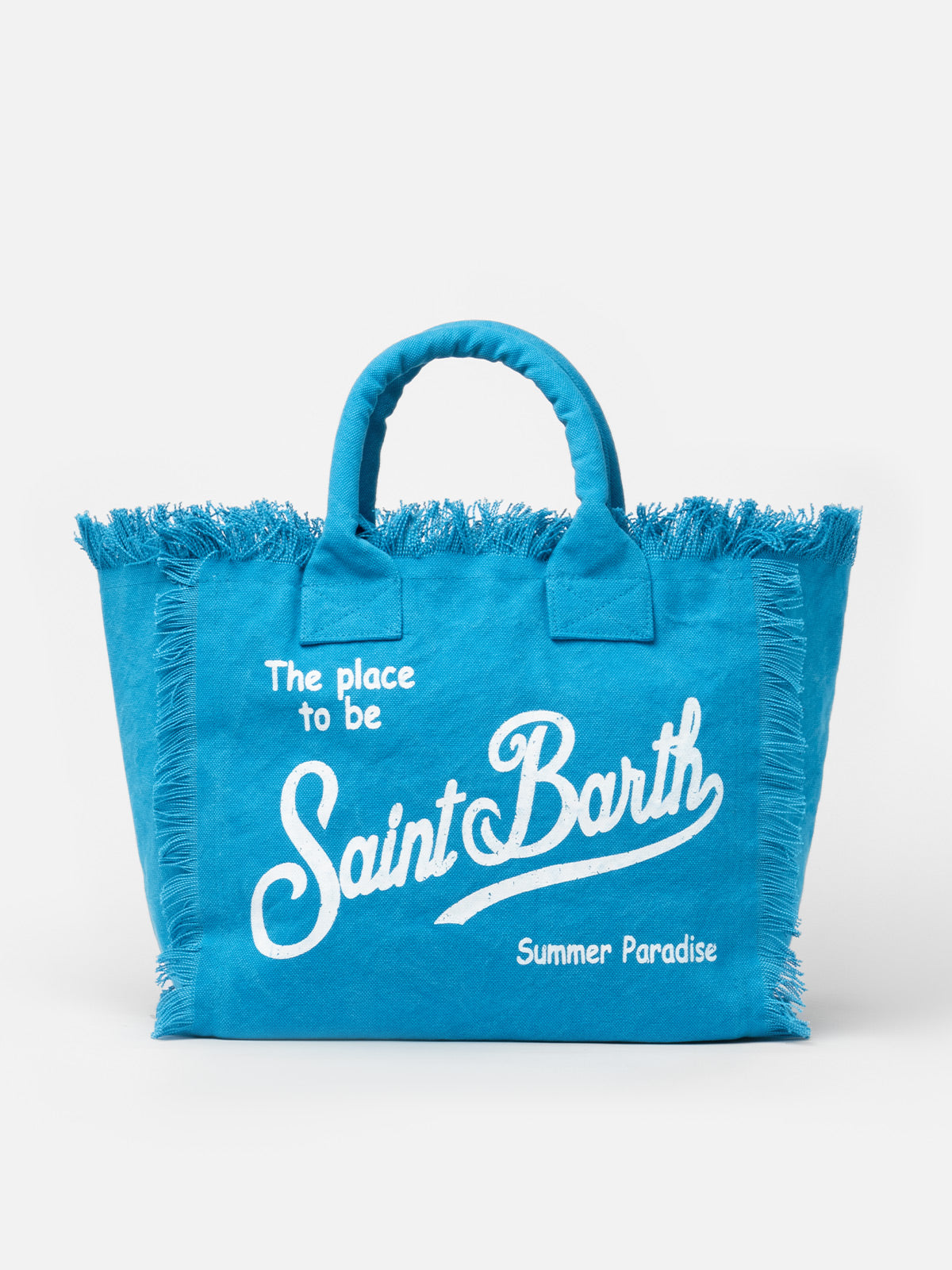 Light blue cotton canvas Vanity tote bag - MC2 Saint Barth