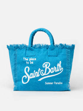 Light blue cotton canvas Vanity tote bag - MC2 Saint Barth