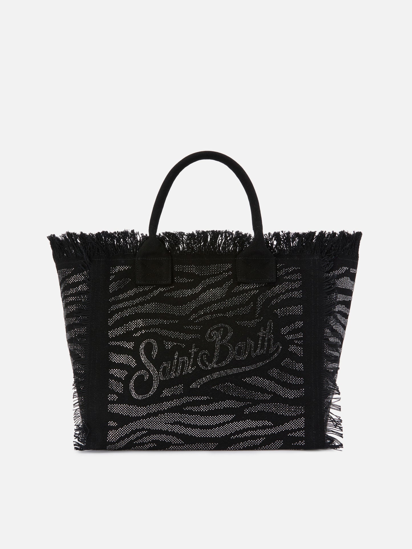 Regular Vanity canvas bag in animalier print with rhinestones