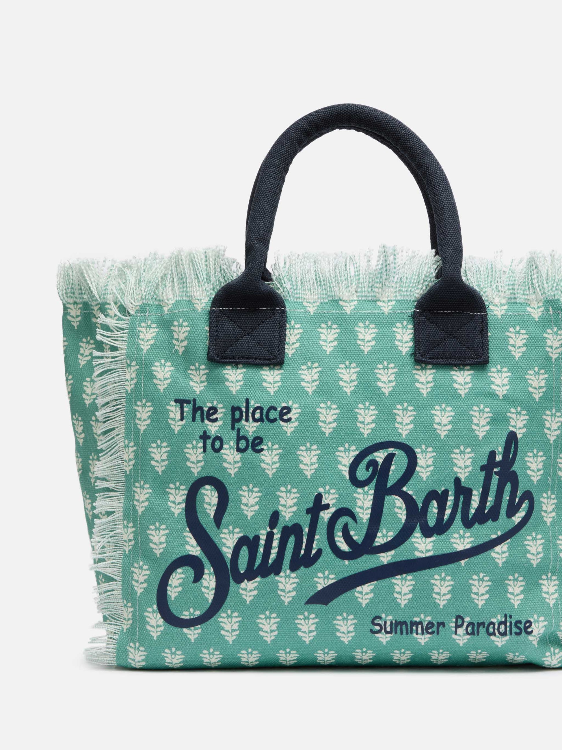 Cotton canvas Vanity tote bag with flower print - MC2 Saint Barth