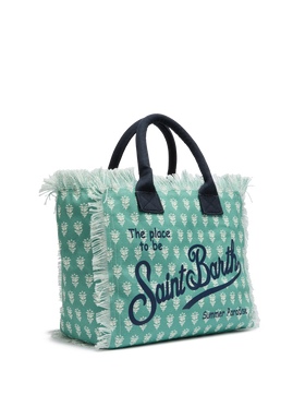 Cotton canvas Vanity tote bag with flower print - MC2 Saint Barth
