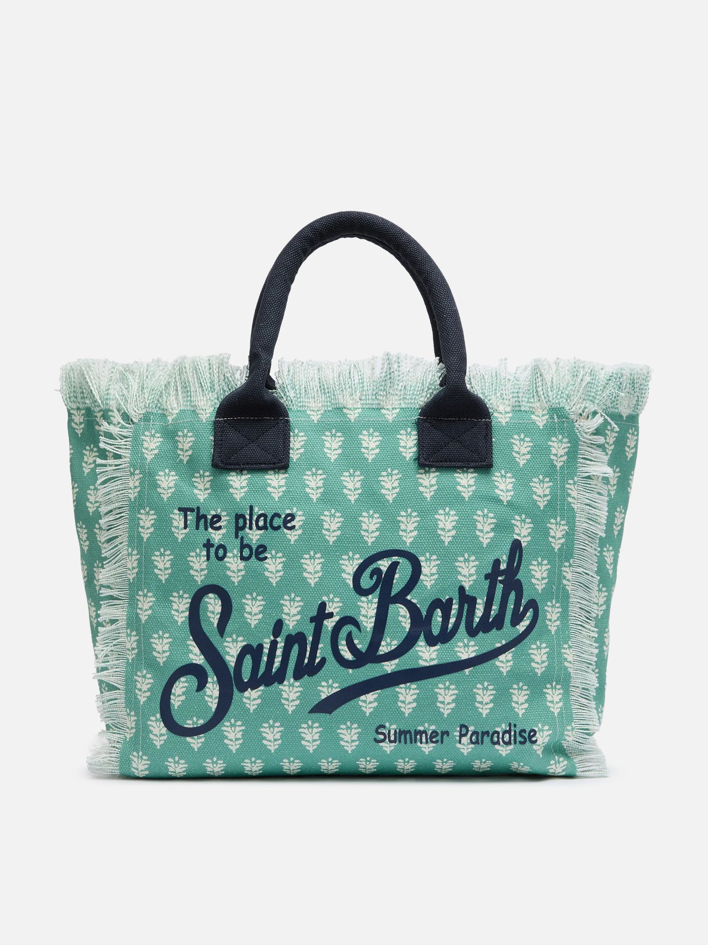 Cotton canvas Vanity tote bag with flower print