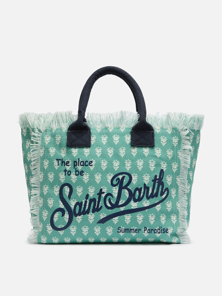 Cotton canvas Vanity tote bag with flower print