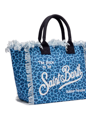 Cotton canvas Vanity tote bag with animalier print - MC2 Saint Barth