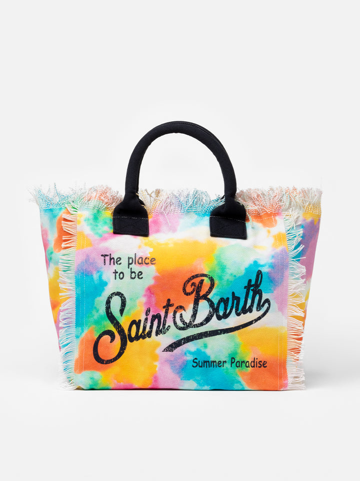 Cotton canvas Vanity tote bag with watercolor print