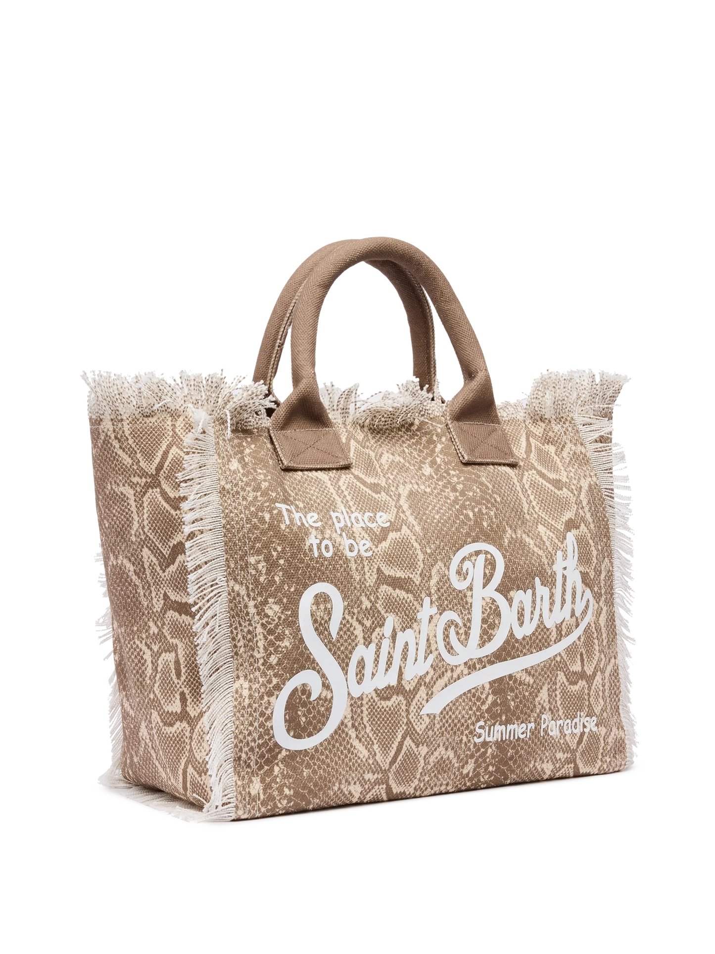 Cotton canvas Vanity tote bag with snake skin print - MC2 Saint Barth