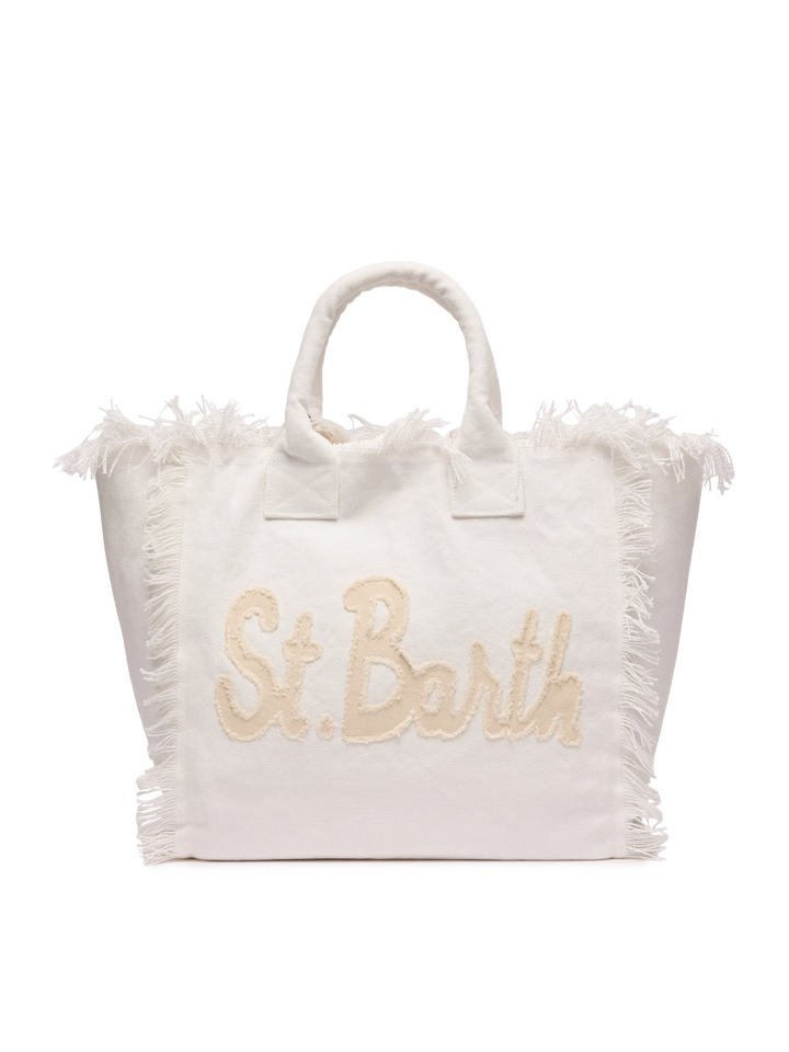 Cotton canvas Vanity tote bag with St. Barth patch logo - MC2 Saint Barth