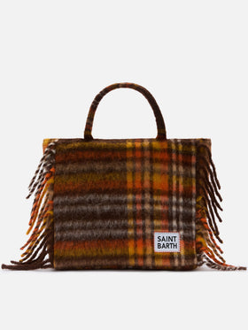 Borsa a spalla Vanity Blanket con stampa a quadri