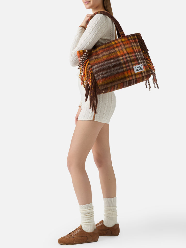 Bolso de hombro Vanity blanket con estampado de cuadros 