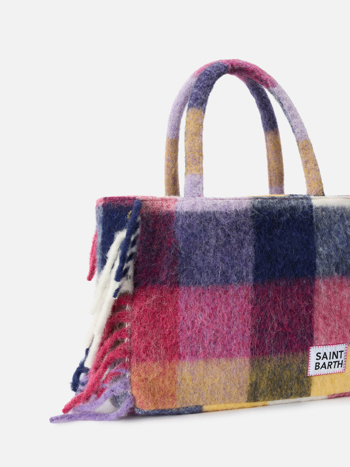 Borsa a spalla Vanity Blanket con stampa a quadri