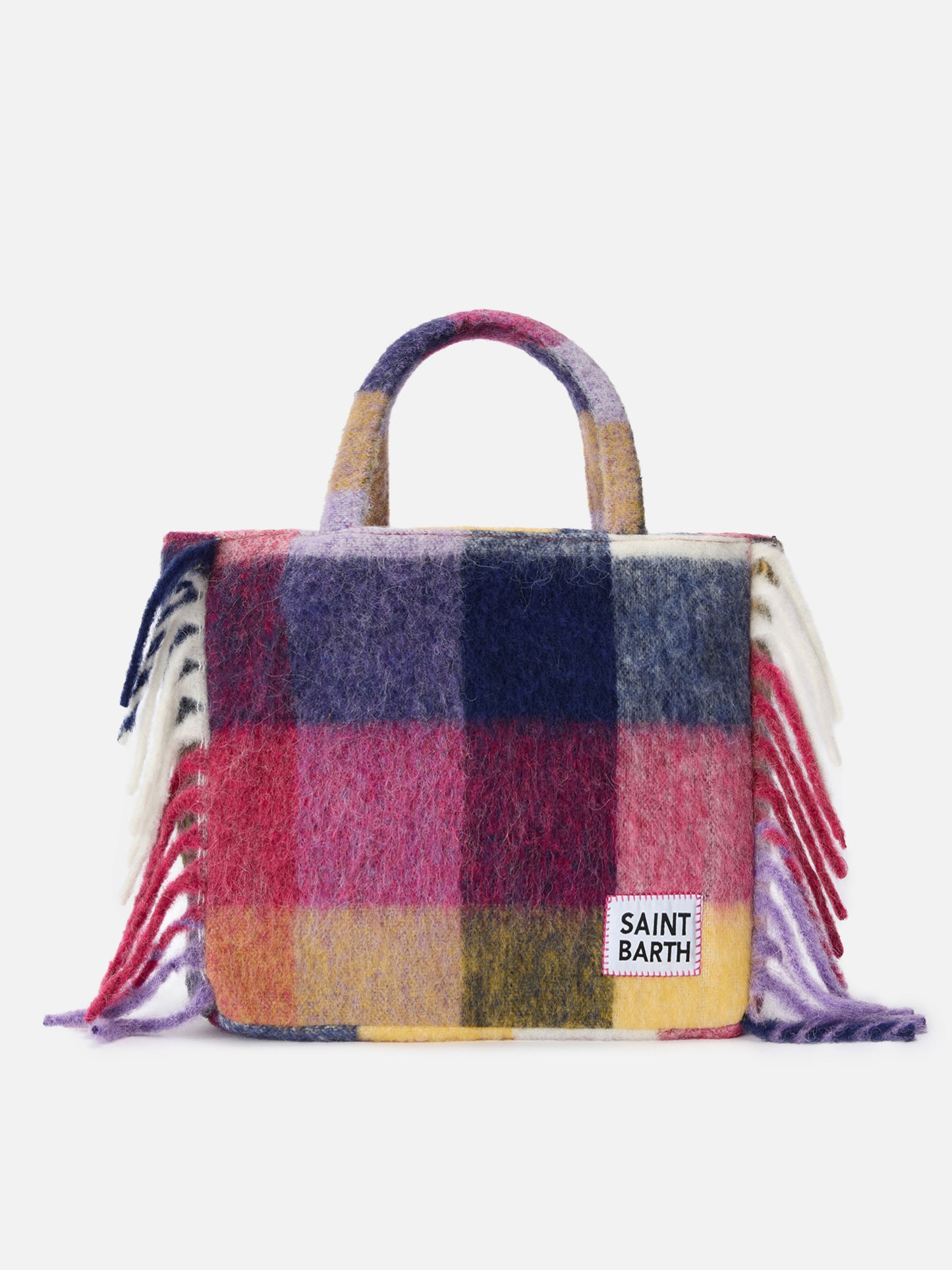 Vanity blanket shoulder bag with check print