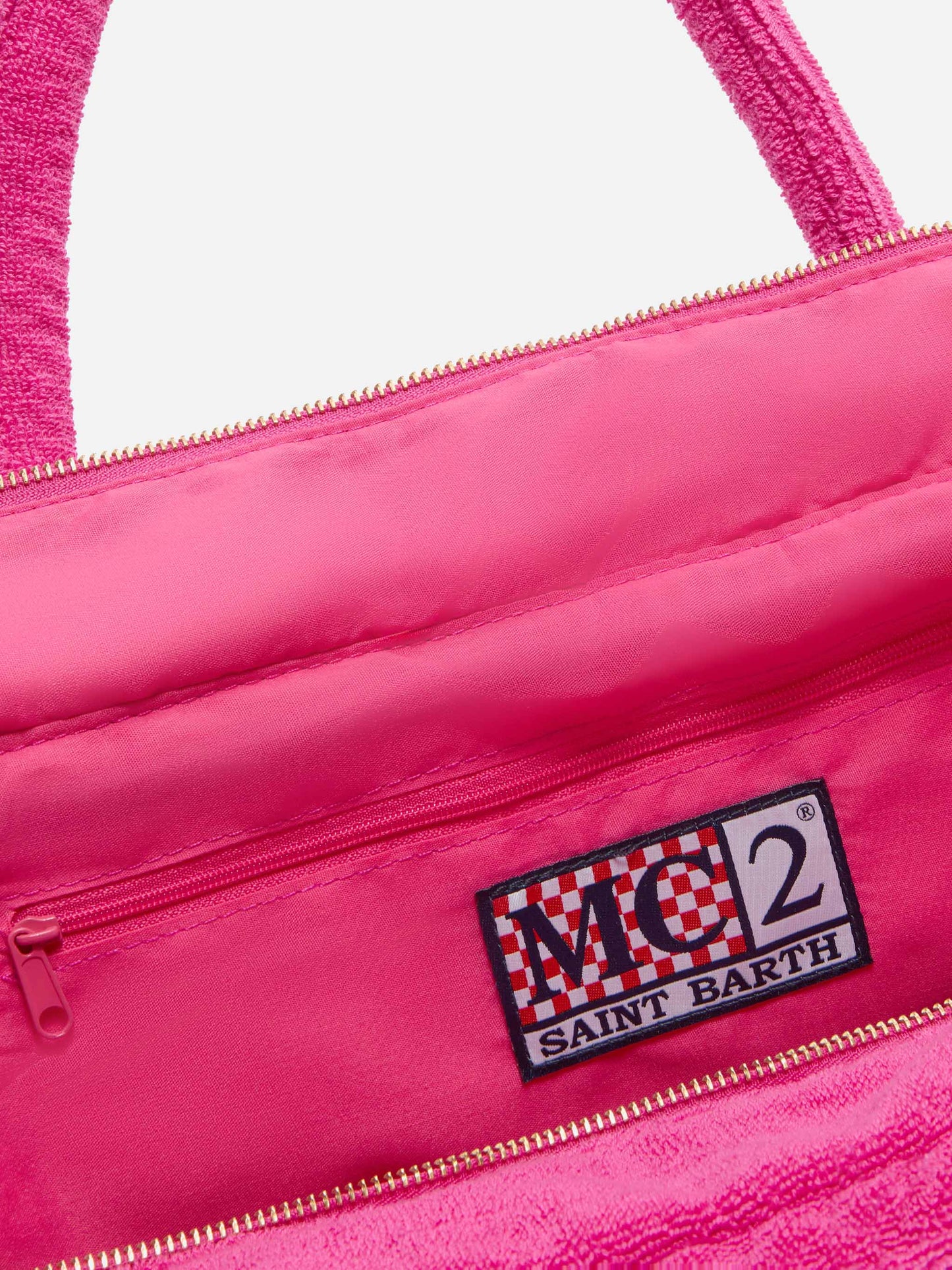 Fuchsia solid color terry effect Vanity regular bag