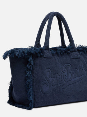 Vanity Terry navy blue tote bag  with embossed logo