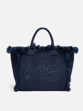Vanity Terry navy blue tote bag  with embossed logo