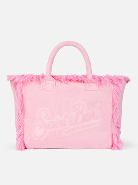 Rosa Tragetasche Vanity Terry mit geprägtem Logo