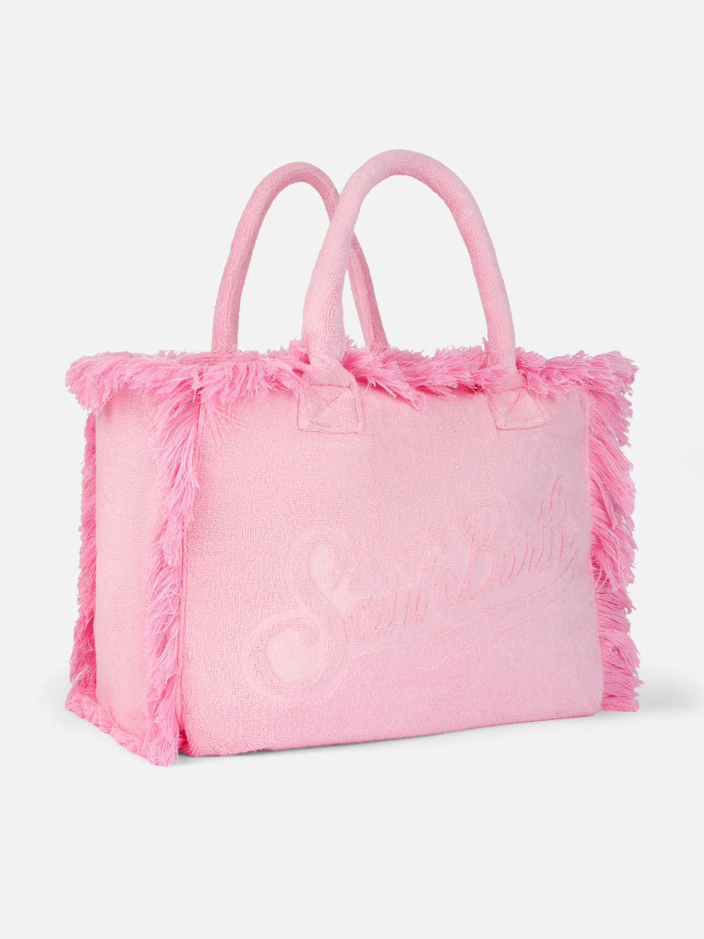 Rosa Tragetasche Vanity Terry mit geprägtem Logo