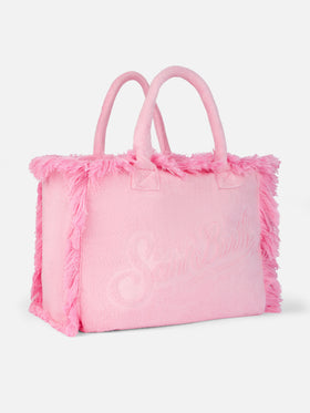 Rosa Tragetasche Vanity Terry mit geprägtem Logo
