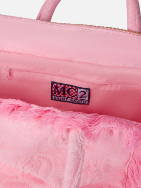 Rosa Tragetasche Vanity Terry mit geprägtem Logo