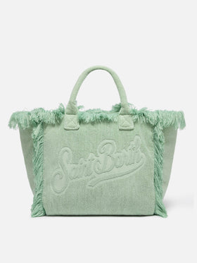Mint green solid color terry effect Vanity regular bag