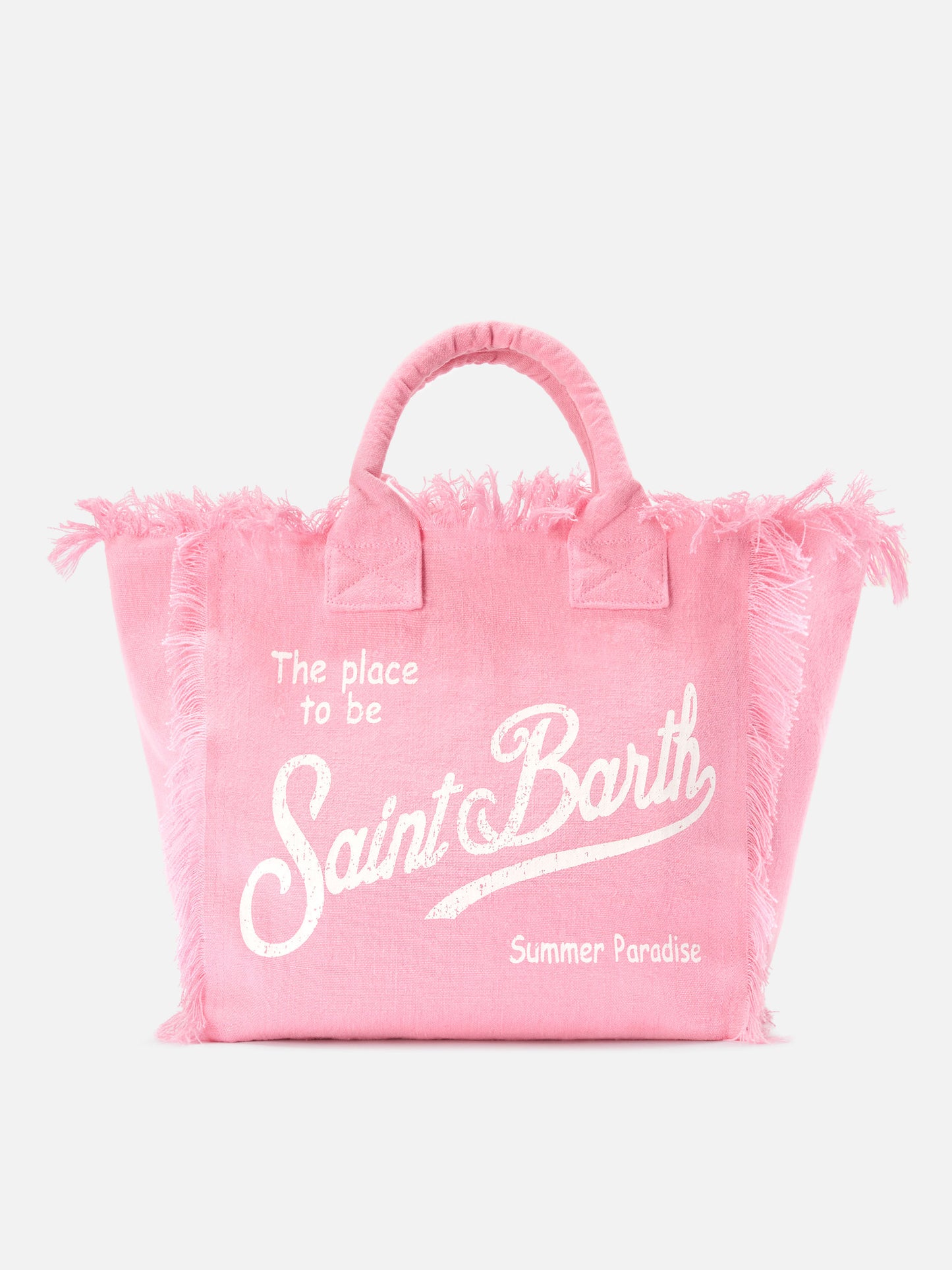 Sac Vanity regular en lin uni rose 