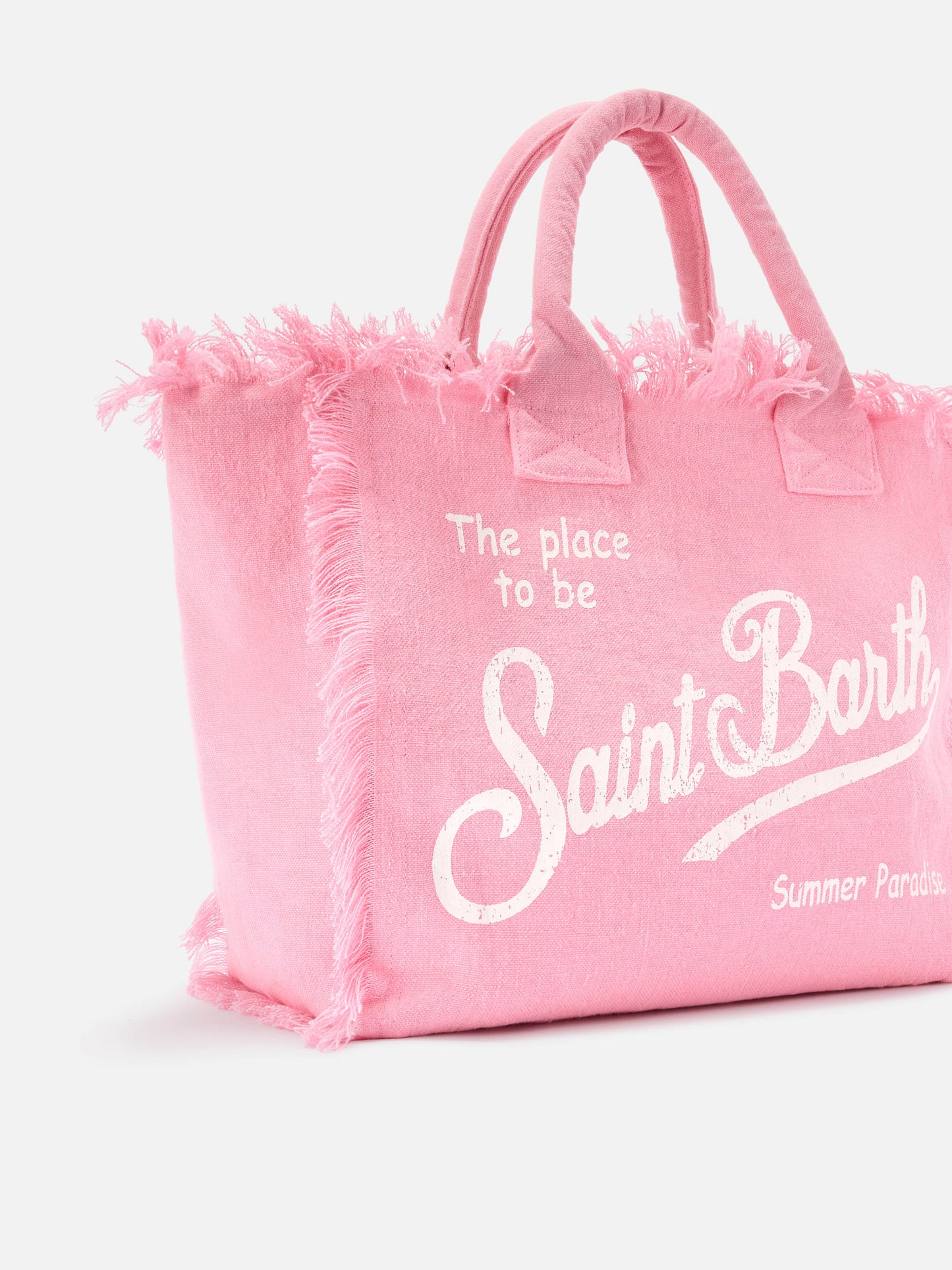Sac Vanity regular en lin uni rose 
