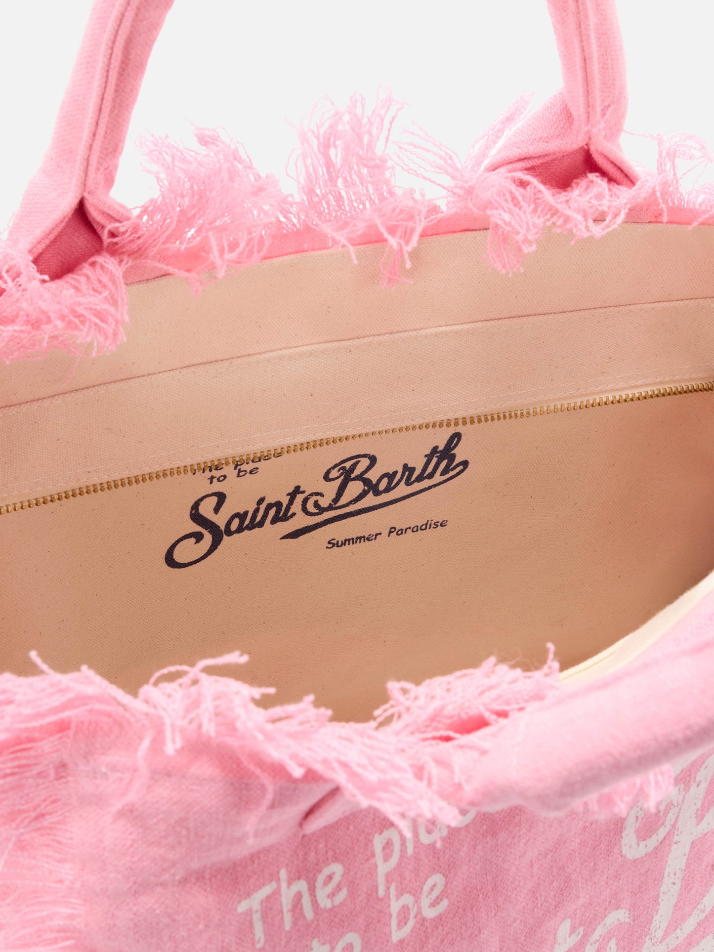 Sac Vanity regular en lin uni rose 