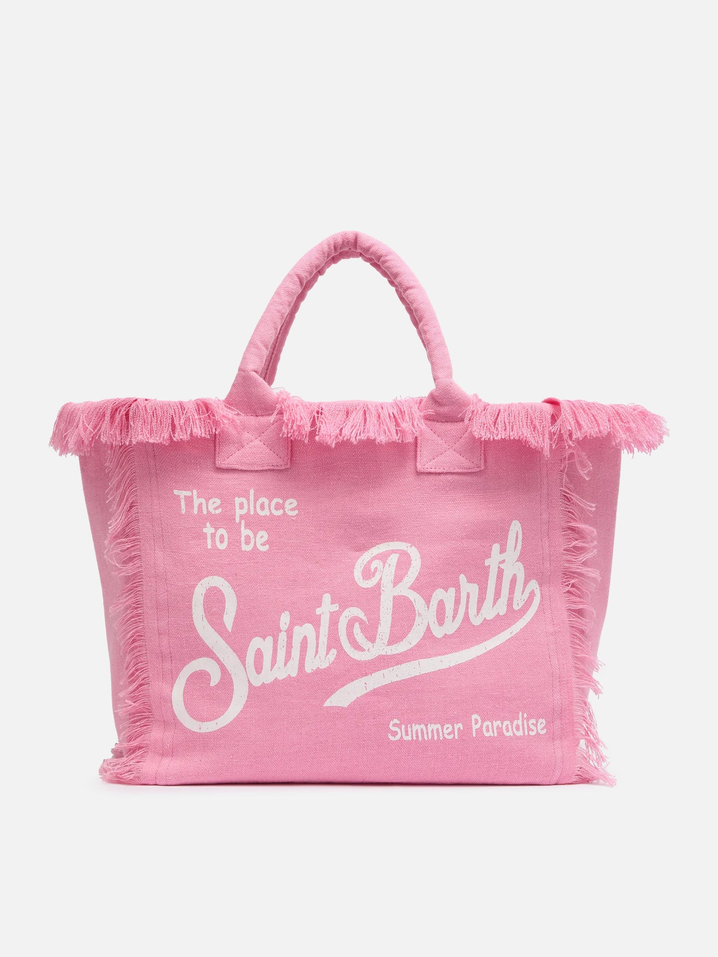 Borsa a spalla Vanity in lino rosa