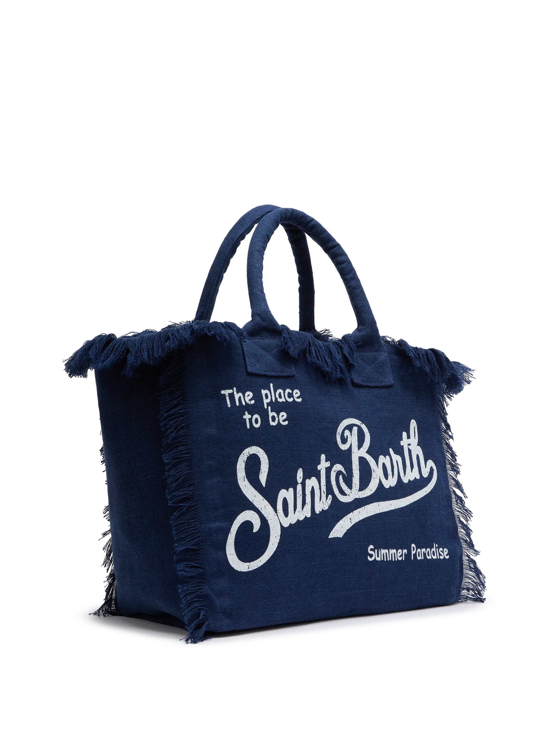 Vanity navy blue linen shoulder bag - MC2 Saint Barth
