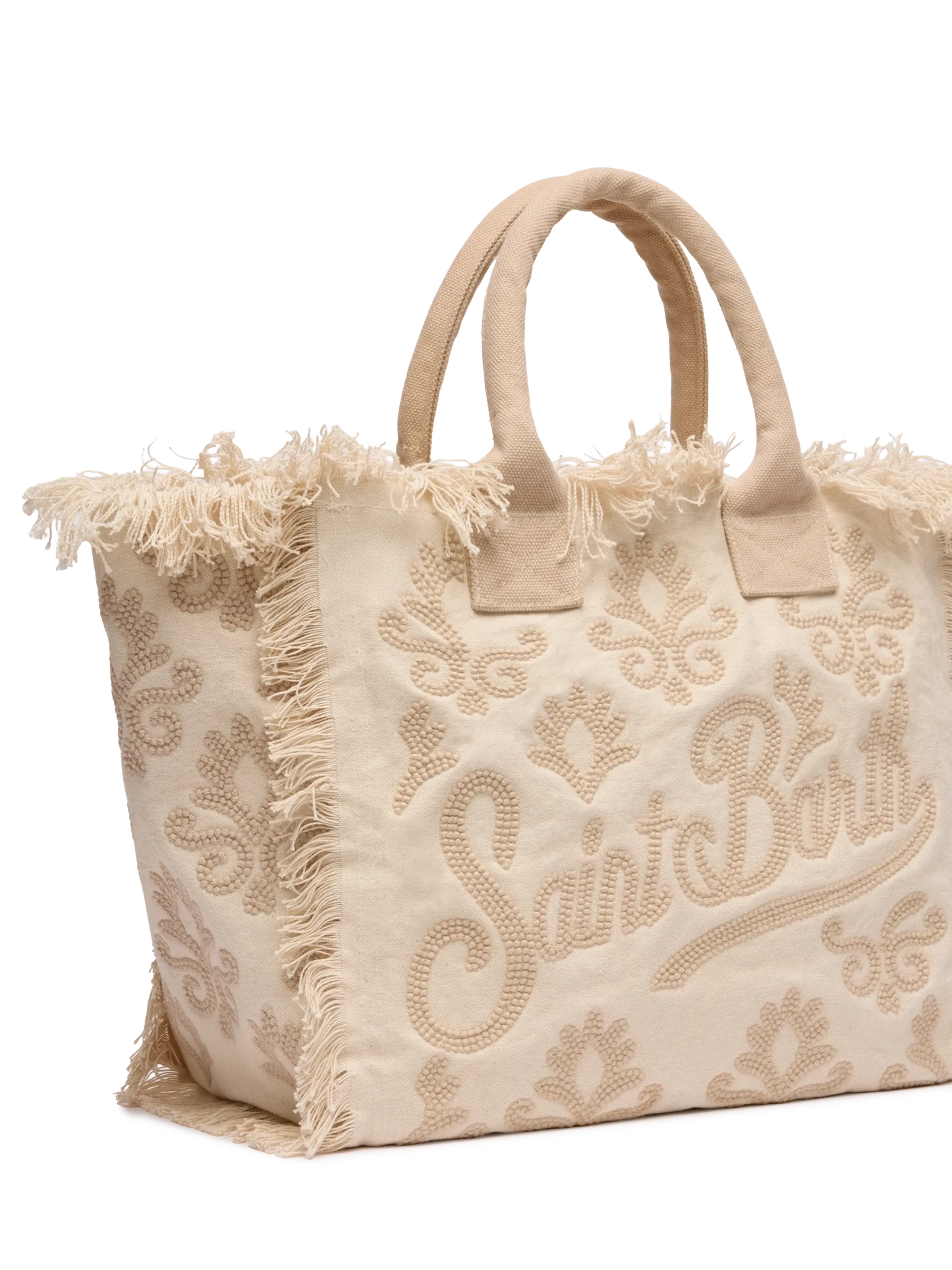 Vanity Rug white and beige cotton tote bag - MC2 Saint Barth