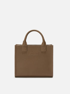 Vanity Bag Midi Shoulder Bag in brown hammered leather