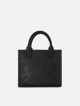 Sac Vanity medium en cuir noir grainé 