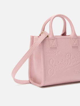 Vanity Bag Mini Shoulder Bag in pink hammered leather