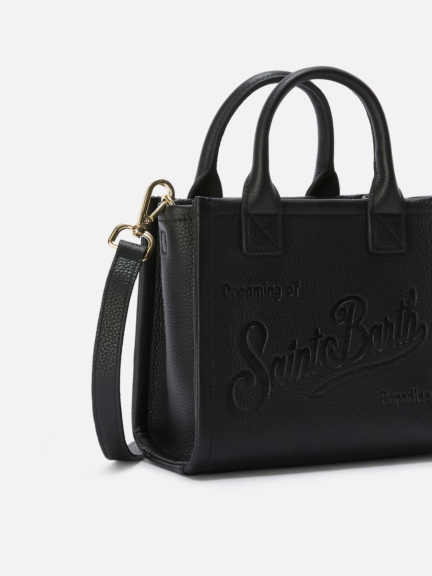 Black pebbled leather Vanity mini bag