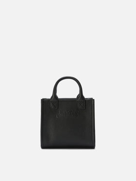 Black pebbled leather Vanity mini bag
