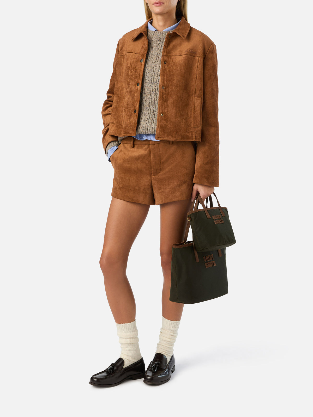 Shorts Elva cammello in camoscio