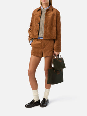 Shorts Elva cammello in camoscio