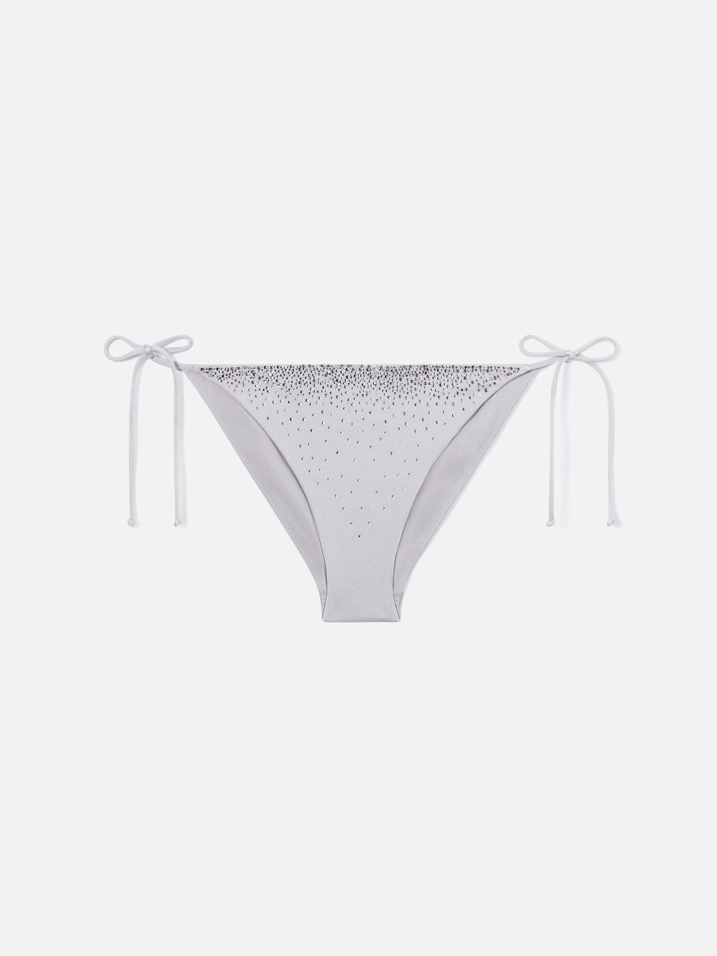 Slip mare Virgo classico in tessuto glossy finish argento con dettali strass