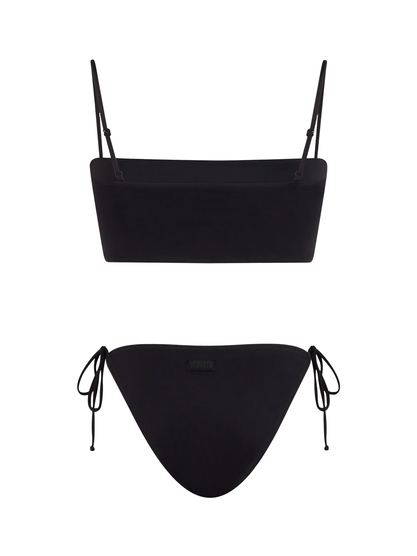 Woman black bandeau bikini with rhinestones - MC2 Saint Barth