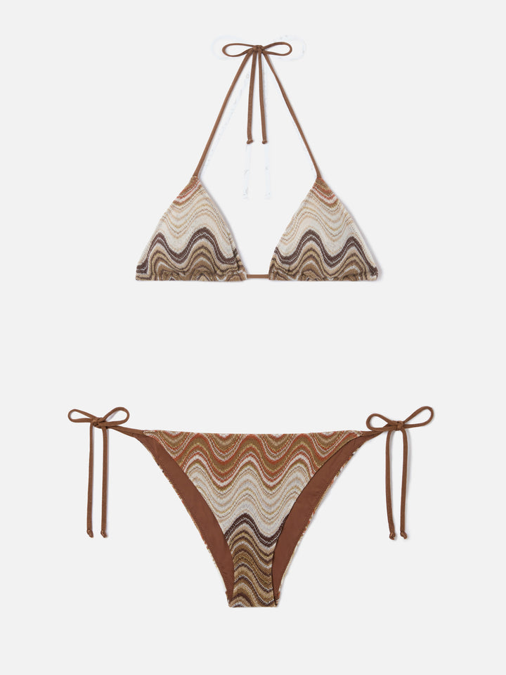 Bikini Leah Virgo raschel degradé marrone
