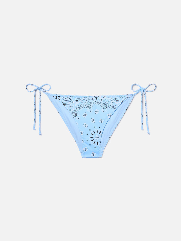 Leah Virgo light blue bandana print bikini