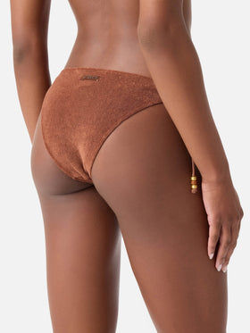 Braune Virgo Frottee-Badehose mit Charms 