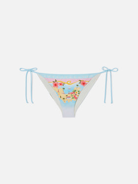 Braguita de bikini clásica Virgo con estampado de mapa de St. Barth 